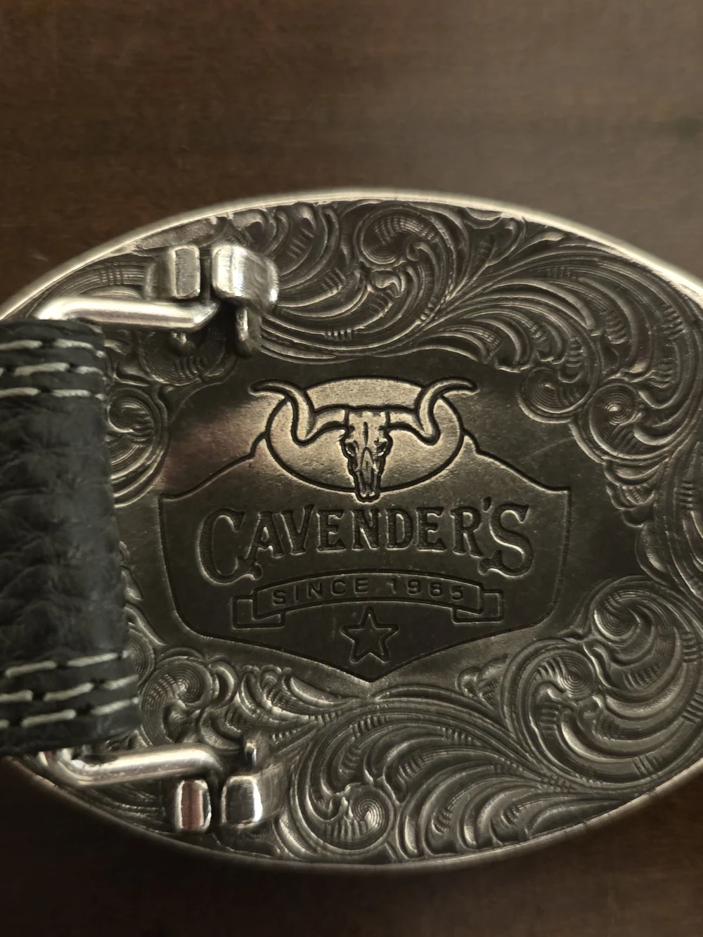 Cavender's Kids' Oval Bullrider Logo Buckle Western Belt